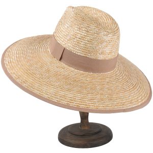 chapeau élégant bandeau beige