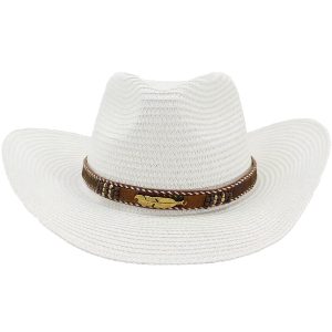 Chapeau de Paille Perles et Plume