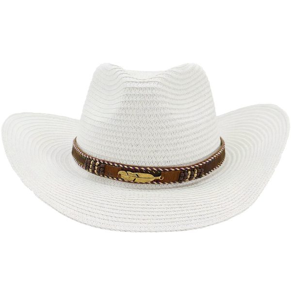 Chapeau de Paille Perles et Plume