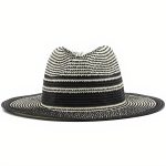 Élégant chapeau de paille bicolore