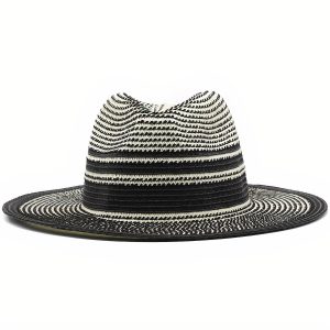Élégant chapeau de paille bicolore