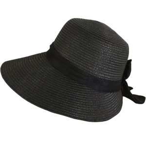 chapeau en paille noir bohème