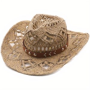 chapeau de paille tressée cowboy