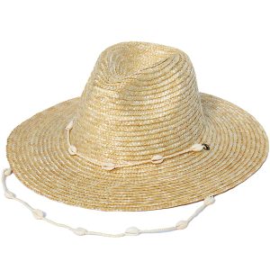 chapeau de paille coquillages
