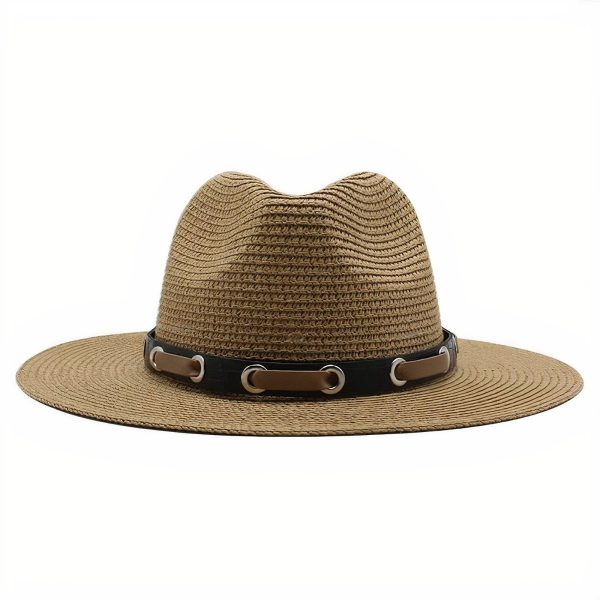 Chapeau de Paille Panama avec cuir