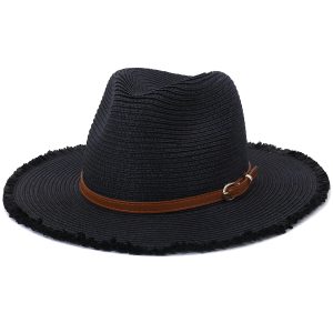 chapeau de paille avec frange