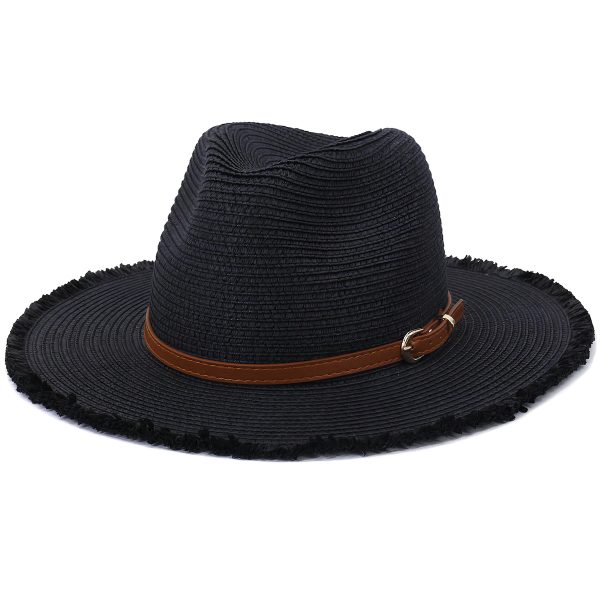 chapeau de paille avec frange