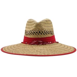chapeau de paille rouge