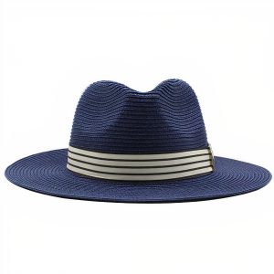 Chapeau de paille bleu élégant