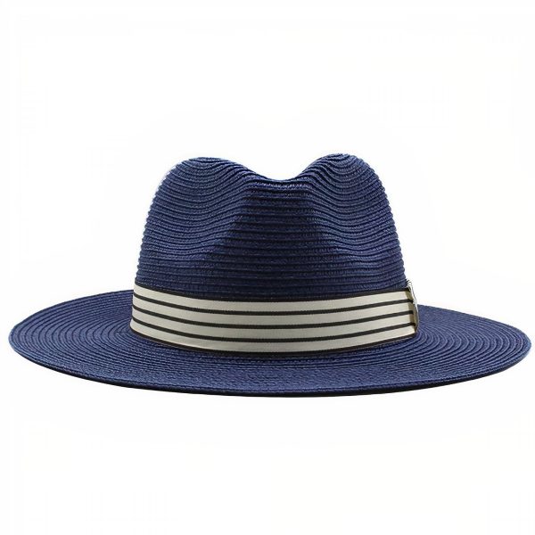 Chapeau de paille bleu élégant
