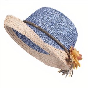 chapeau de paille fleuri