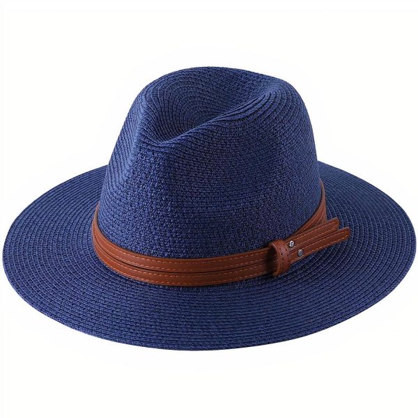 chapeau de paille bleu pour homme