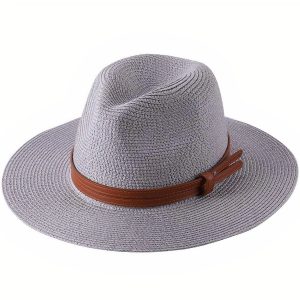 chapeau de paille gris élégant