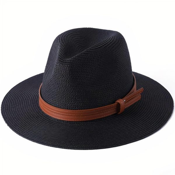 chapeau de paille noir homme élégant