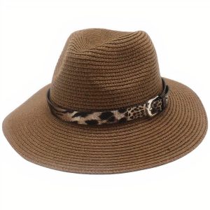 chapeau de paille léopard