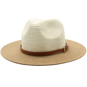 chapeau de paille marron crème