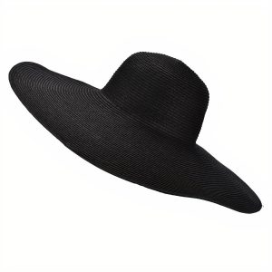 chapeau de paille noir élégant
