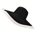 chapeau de paille noir et blanc