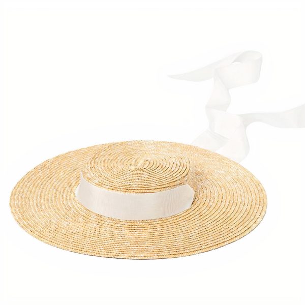 chapeau de paille plat élégant