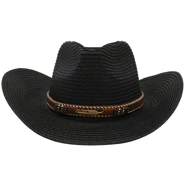 chapeau de paille plume élégant