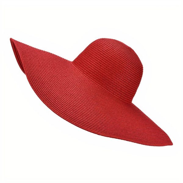 chapeau de paille rouge