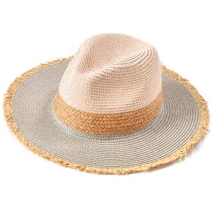 chapeau de paille tricolore