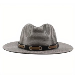 chapeau de paille élégant avec lanière