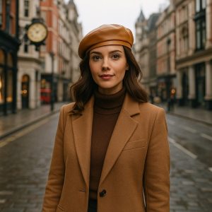 béret élégant en cuir