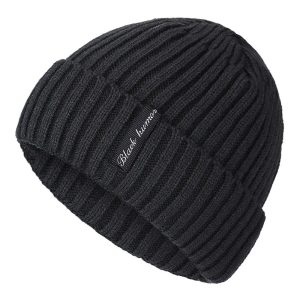 bonnet côtelé noir