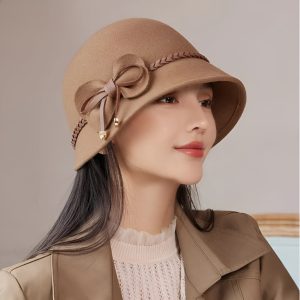 chapeau melon rétro en laine
