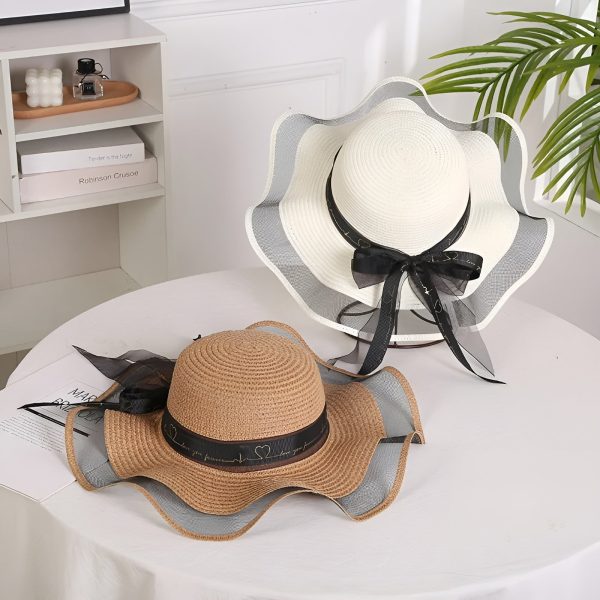 chapeau de paille ruban femme