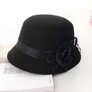 chapeau melon cloche femme fleur