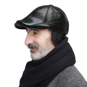 béret en cuir homme