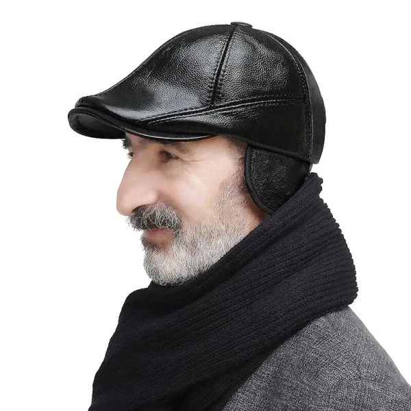 béret en cuir homme