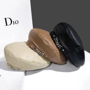 béret cuir femme