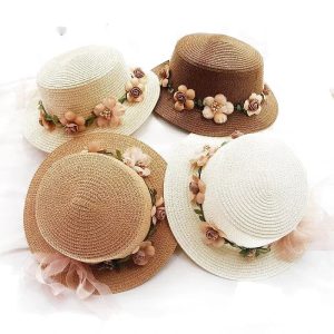 chapeau de paille à fleur