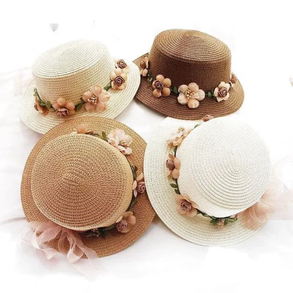 chapeau de paille à fleur