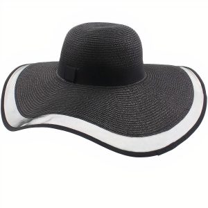 chapeau de paille noir élégant