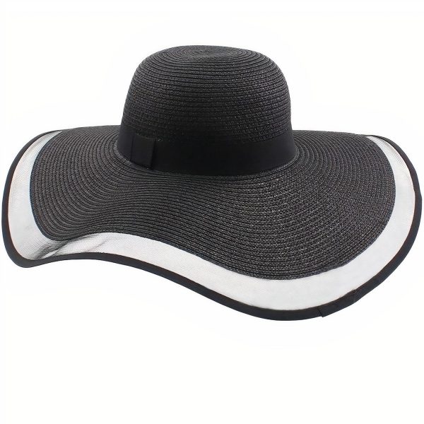chapeau de paille noir élégant