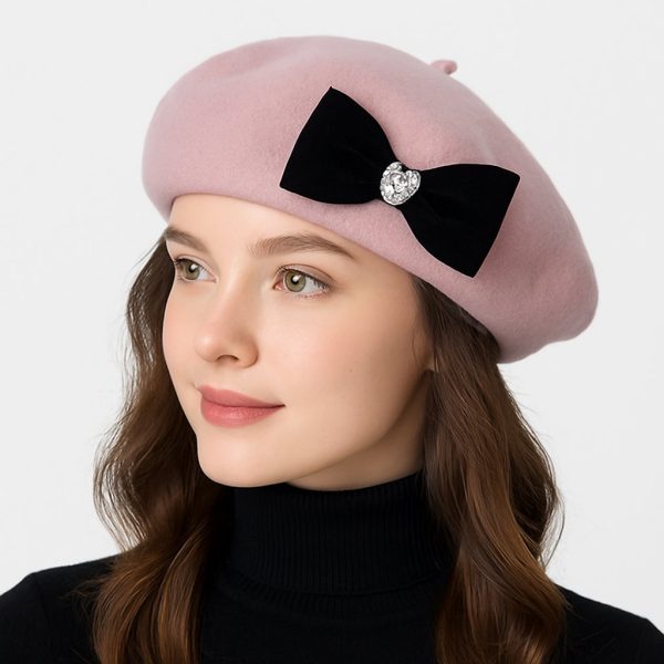 béret rose en coton pour femme